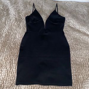 Deep V neck mini dress
